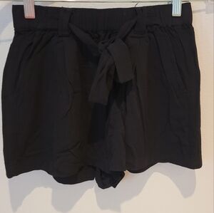 Black Women's Shorts with Tie Waist